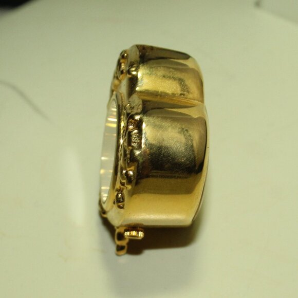 Vintage Miniature Brass Gold Tone 1.5" x 1.5" Heart Timex Clock - Picture 6 of 7